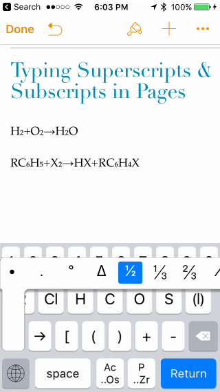 Chemistry Keyboard Pages