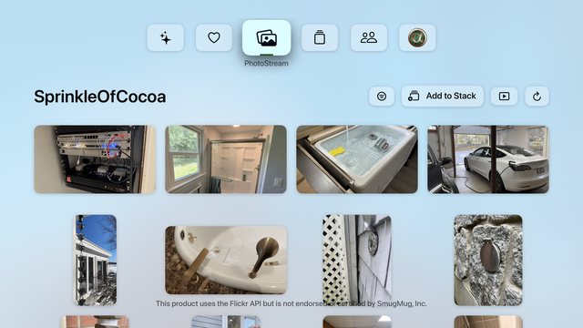 A photostream on Apple TV