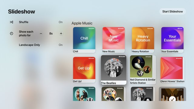 Slideshow setup on Apple TV
